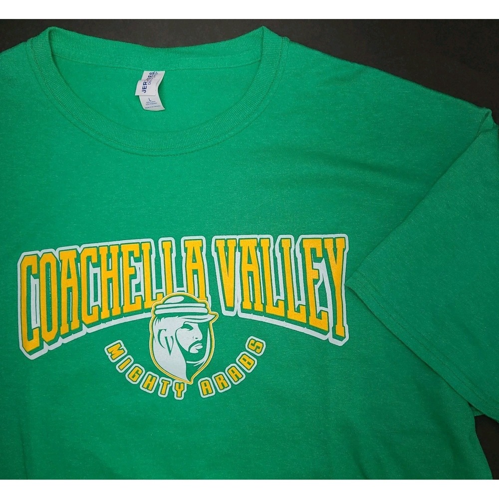 Coachella Valley Mighty Arabs T Shirt Mens Large Green School Spirit Tee